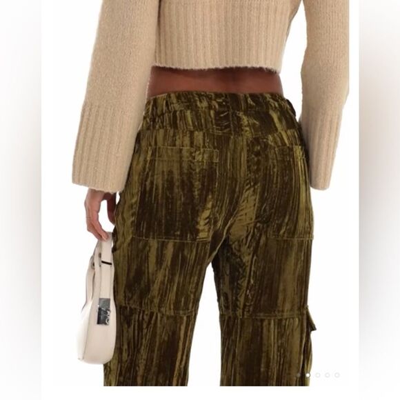 Pretty Garbage Griseta Velvet Cargo Pants in Green sz M NWT - Picture 16 of 16